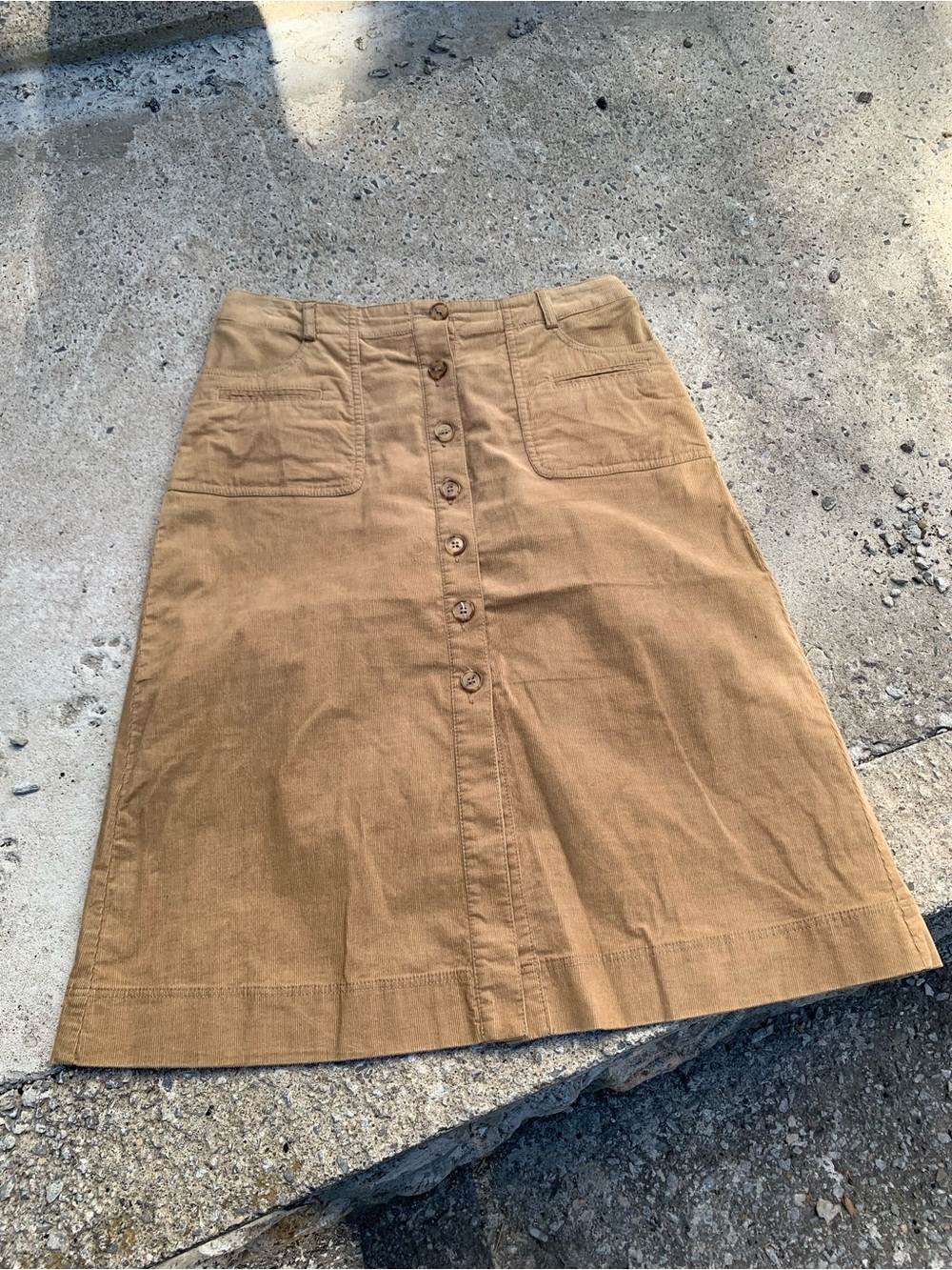 Pablo Gerard Darel Brown Corduroy Button Front Midi Skirt Size 38 / US 6